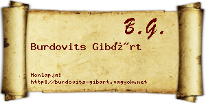 Burdovits Gibárt névjegykártya